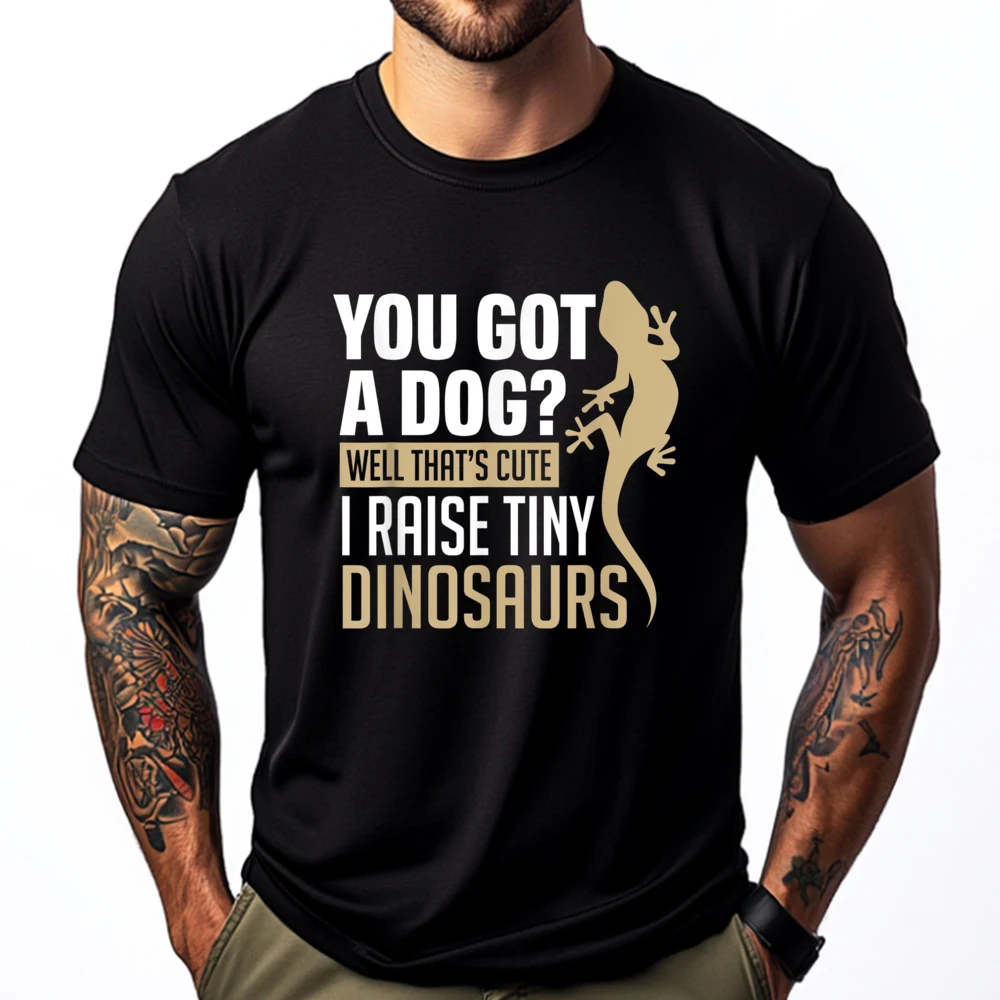 

Funny Bearded Dragon Lizard Funny I Raise Tiny Dinosaurs Mens Clothing 2025 Comfortable Graphic T Shirts Printed On