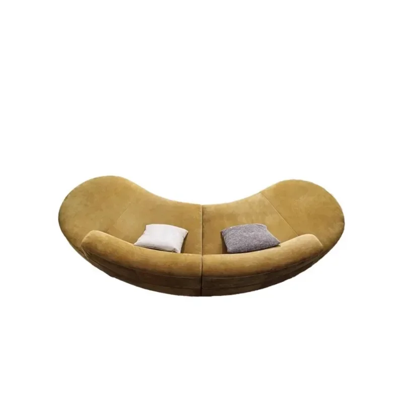 

Italian minimalist curved sofa arc light luxury special-shaped beauty salon semi-circular living room rest reception villa sofa