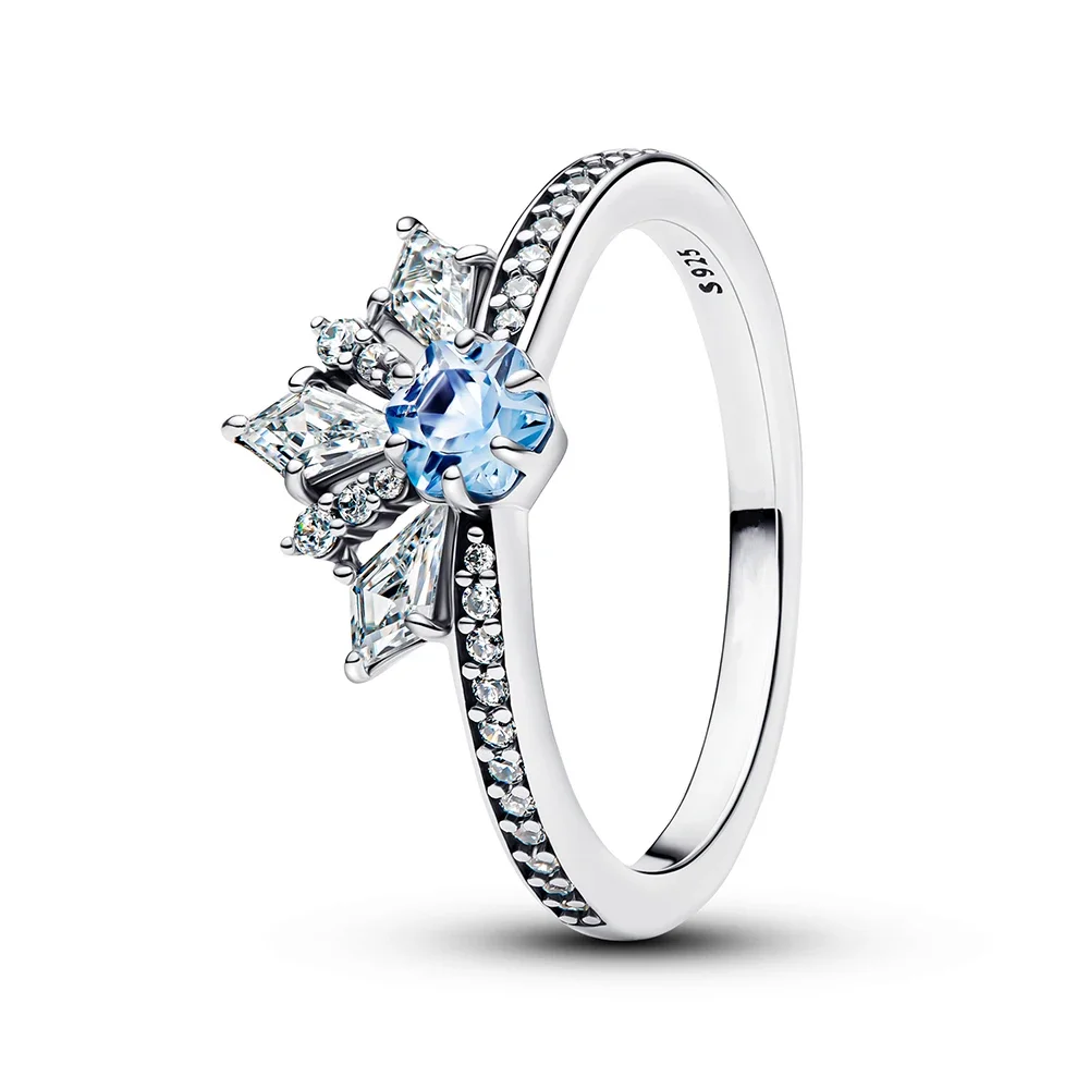 HOT 925 Sterling Silver All Princess Series Tiana Tiara,Aladdin Jasmine, Rapunzel Tiara Ring Women Finger Ring For Party Jewelry