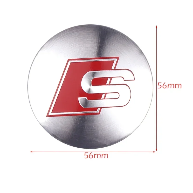 4pcs 56mm Wheel Hub Caps Sticker Car Emblem Badge Decoration for AUDI S RS A3 A4 B8 8P 8V A6 C7 A5 Q5 B7 B6 B9 Q7 A1 A7