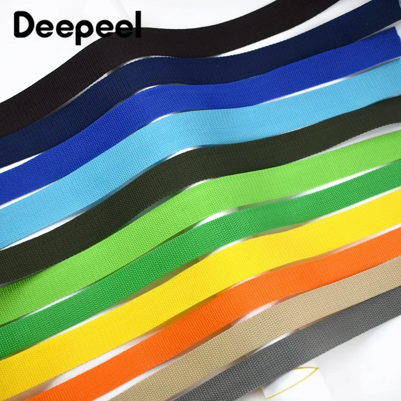 3Meters Deepeel 20-50mm Colored PP Nylon Webbing 1.1mm Thick Ribbon for Bag Strap Belt Clothes Bias Tape DIY Sewing Accessories