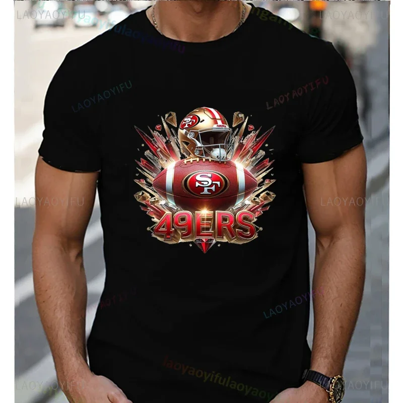 2025 Y2k 49ers-San-Francisco-49ers- American Football Sport Kurzarm T-shirt 100 % Baumwolle Männer Frauen Kleidung T-shirts Top