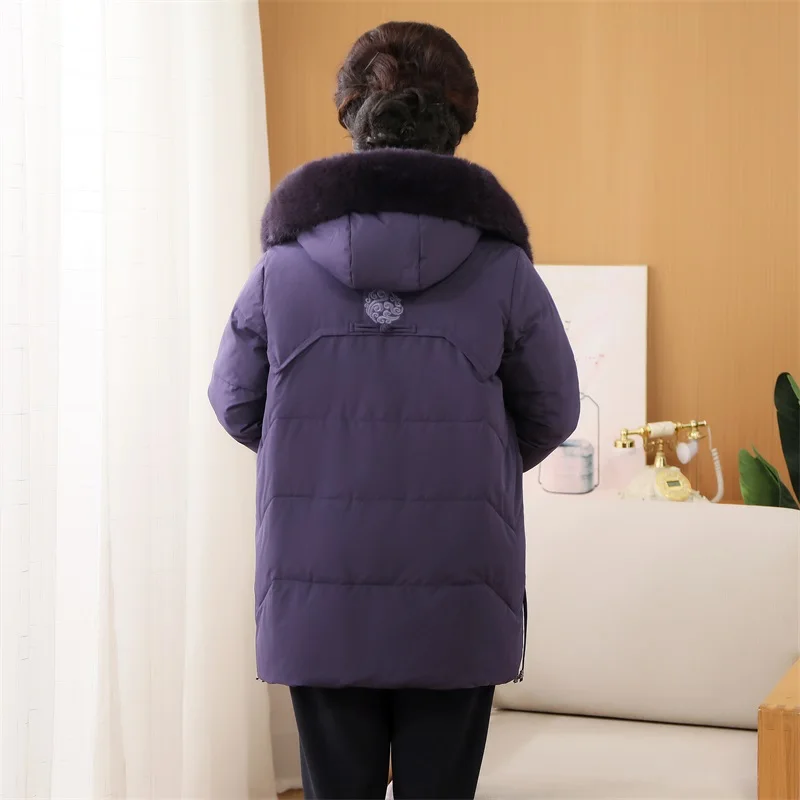 

Thiened down Jaet for Mom ly Women Winter Coat Large Size Mid-aged And ly Women Faionable Youthful Sle