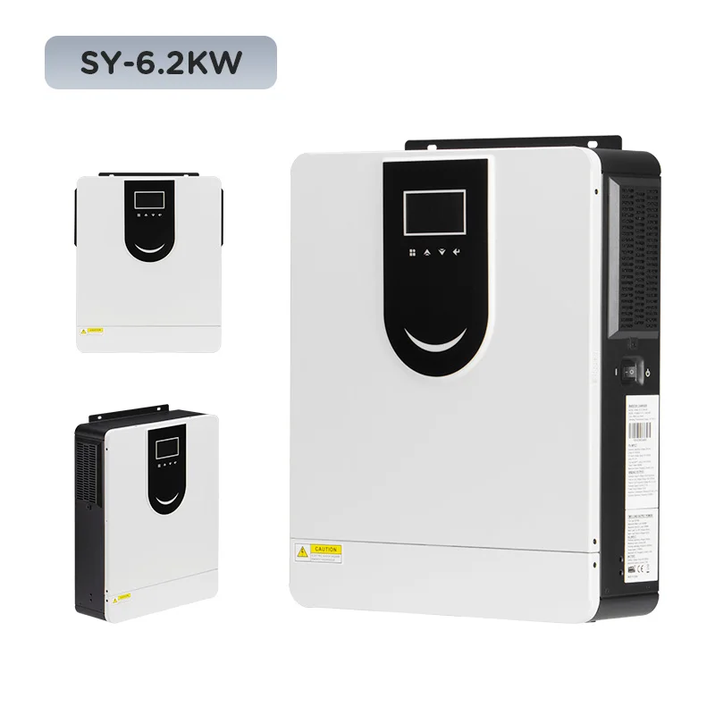 6.2kw 48v Hybrid Solar Inverter 6200W 6.2kva High Frequency Pure Sine Wave Charger MPPT Optional WiFi 60hz Output Frequency