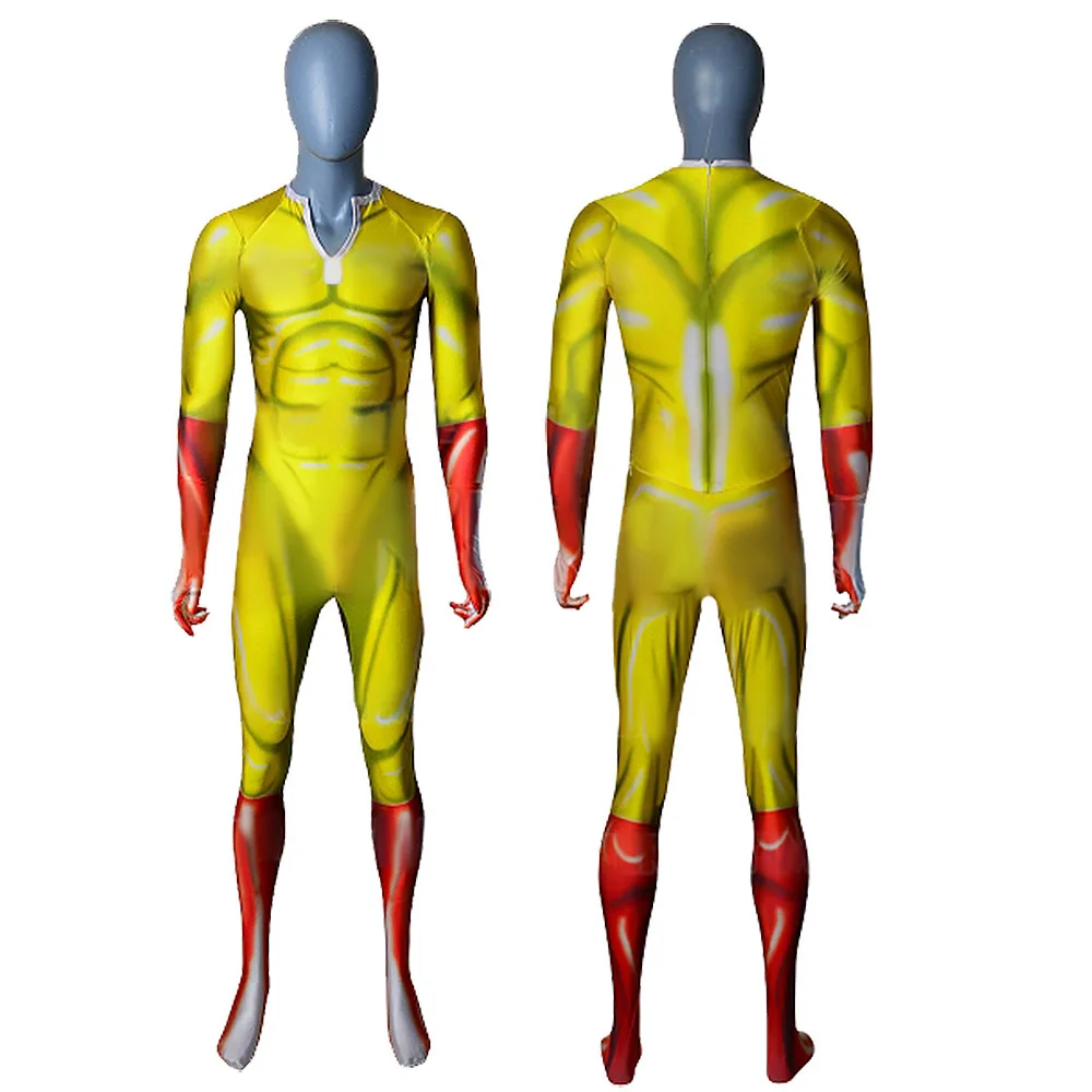 

Movie One Punch Man Cosplay Costume Women Men Kid Lycra Jumpsuit Halloween Carnival Party Bodysuit