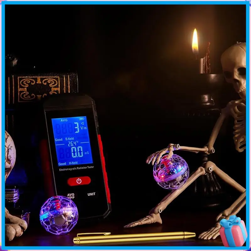 

Ghost Equipment Kit Digital Emf Meter 2 Pcs Motion Light Up Cat Balls 2 Pcs Copper Dowsing Rods