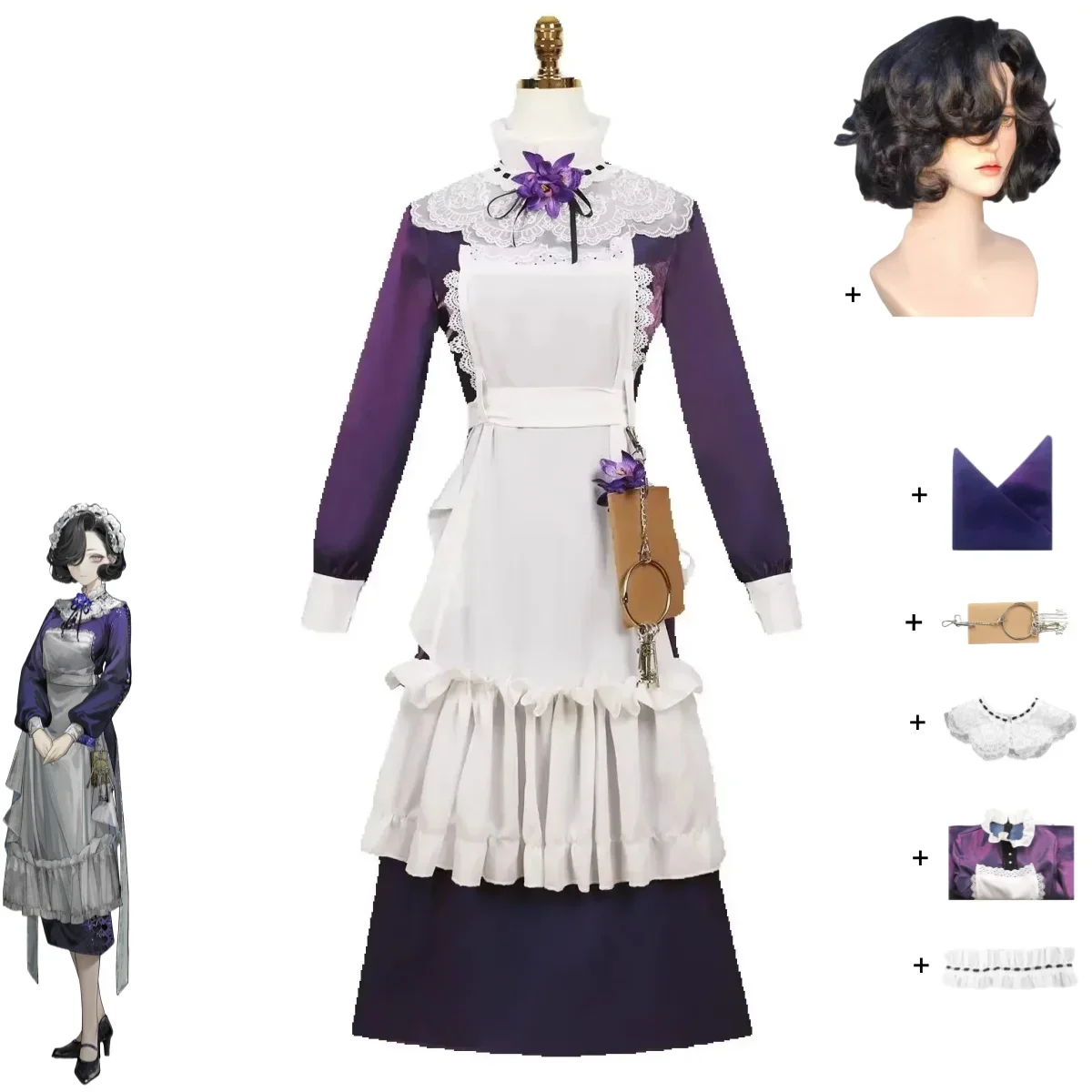 Juego inverso: disfraz de Cosplay de Christine Tuesday 1999, vestido de sirvienta morado oscuro con base de San Pavlov, traje de fiesta Sexy y bonito para mujer 2025