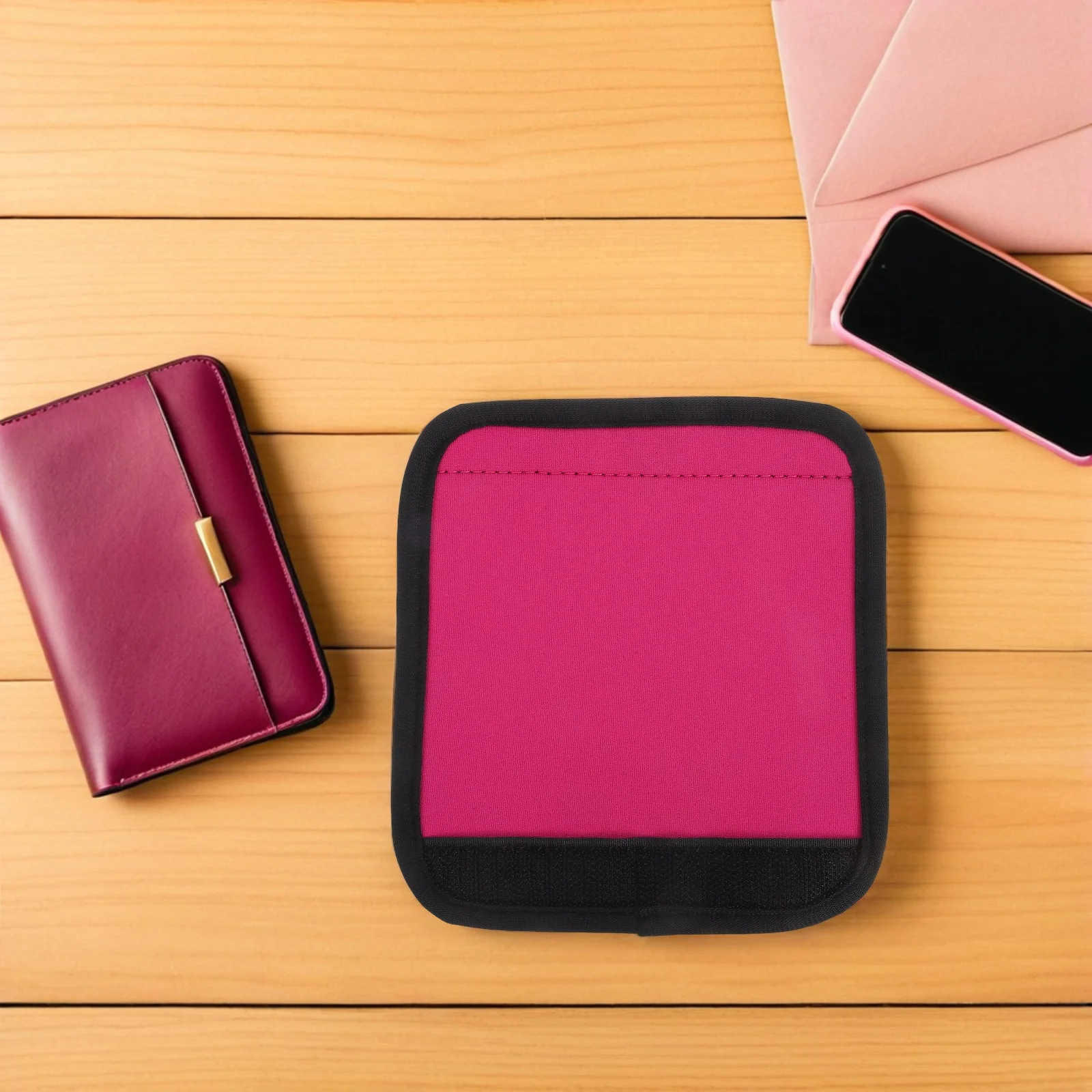 غطاء مقبض الأمتعة الوردي حقيبة قبضة النيوبرين حقيبة سفر يلتف أدوات عملية مريحة لرحلة التخييم التنزه سهلة #2