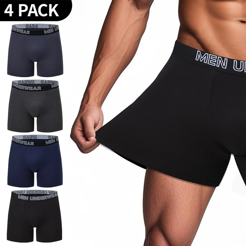 4/5/10 Pcs Fashionable Men's Long Underwear Casual Boyshort Youth Sports Shorts Comfortable Breathable Stretch Shorts Underwear - Image 4