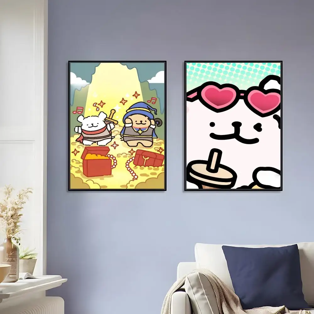Cute Maltese Painting Calligraphy Canvas Painting Art For Bathroom, Living Room Home Wall Decor Picture