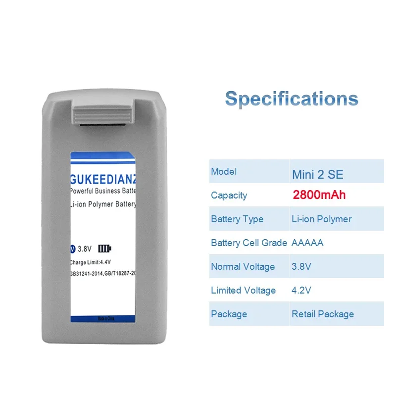 Mini 2 SE Drone Battery For DJI Mavic Mini 2 SE 2800mAh High Capacity