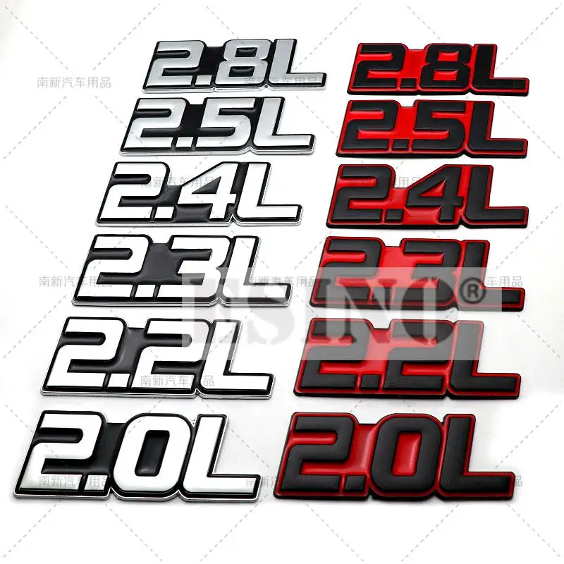 

3D 2.0L 2.2L 2.3L 2.4L 2.5L 2.8L Metal Chrome Zinc Alloy Adhesive Emblem Body Trunk Fender Badge Accessory