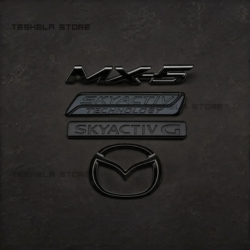 Car Front Head Hood Bonnet Rear Tail Sticker Black Emblem Badge Sticker  For MAZDA MX5 NC 2005-2006 2007 2012 2013 2014 2015