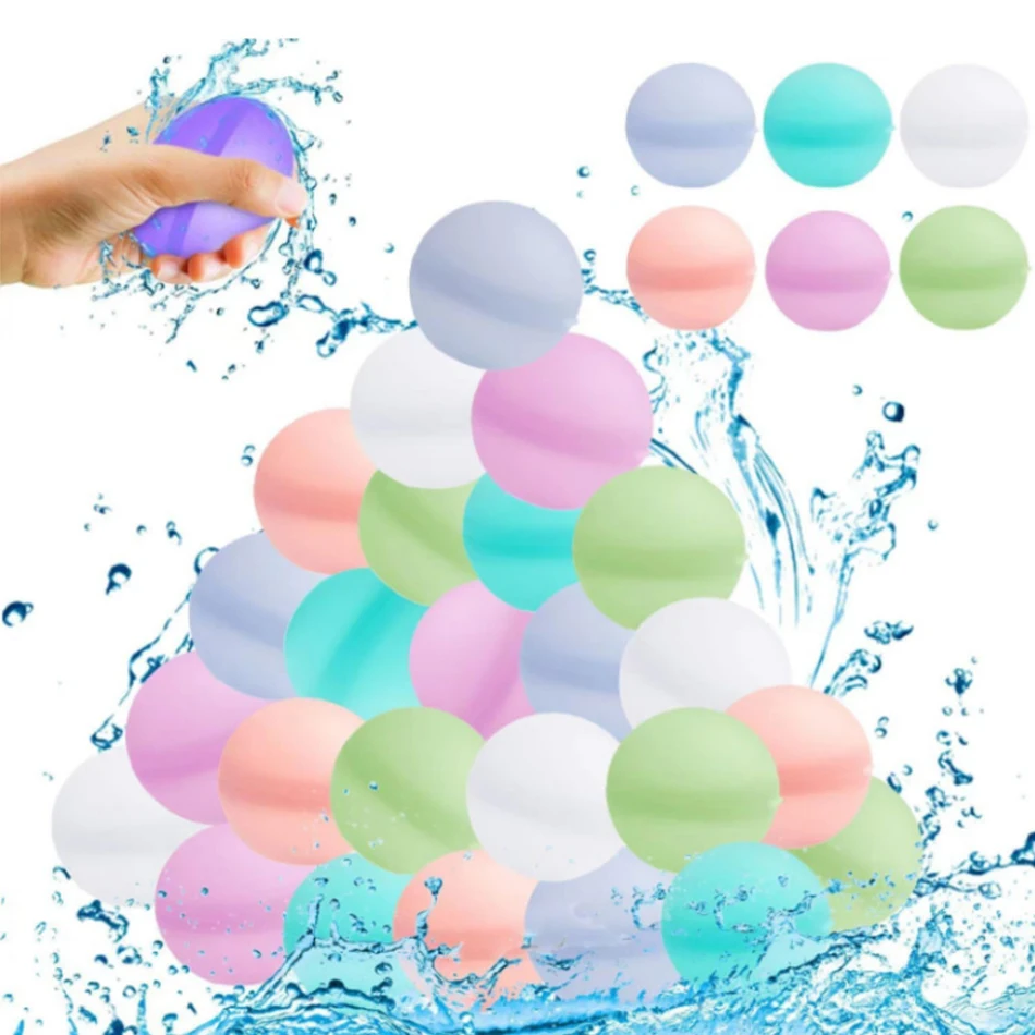 Magnetic Reusable Water Balloons Refillable Water Balloon Quick Fill Self Sealing Water Bomb Splash Balls for Kids Swimming Pool