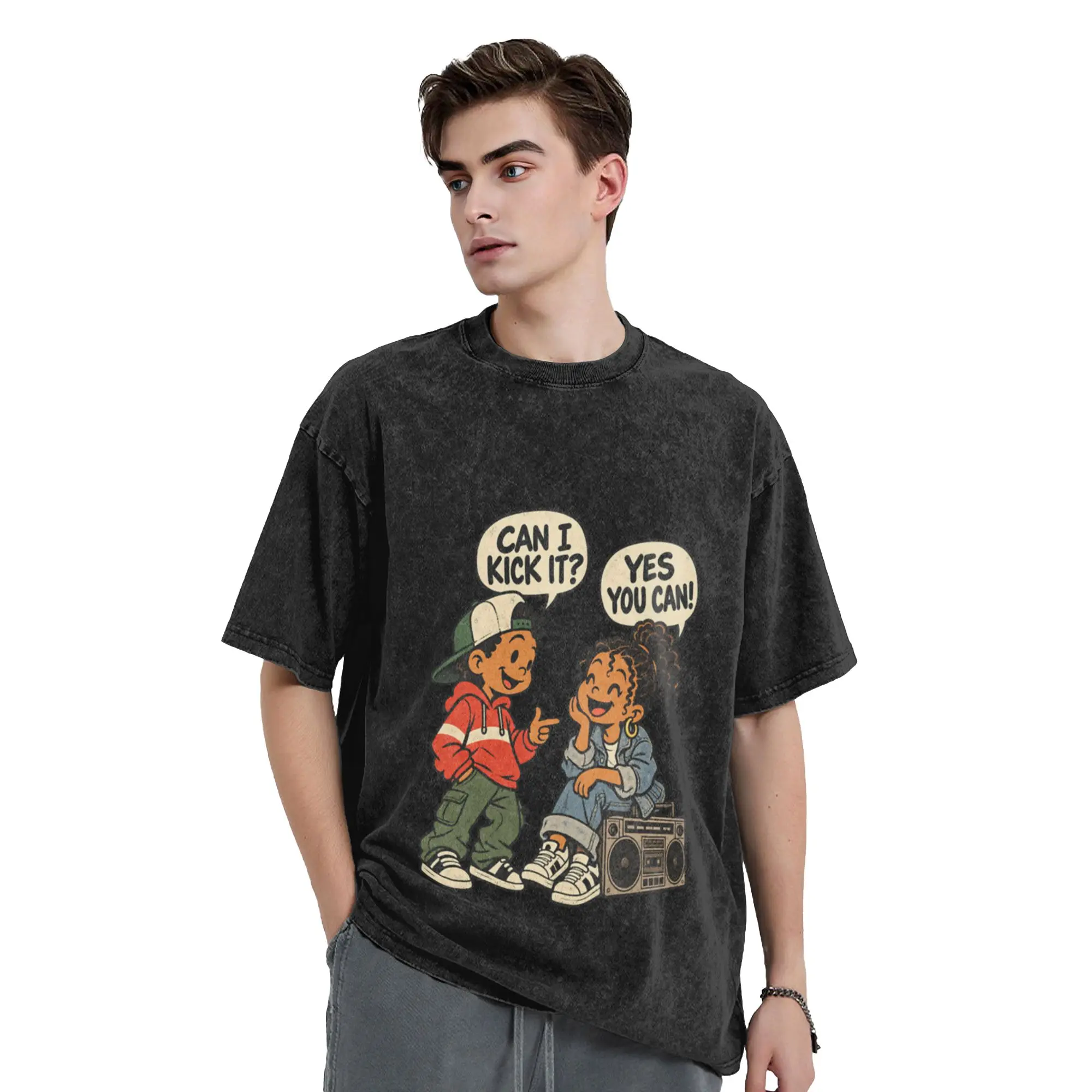 Can I kick It - Yes You Can - Hip Hop Unique Stylish A T-Shirt Oversized Short Sleeve Men's Women's Cotton Tees Tops