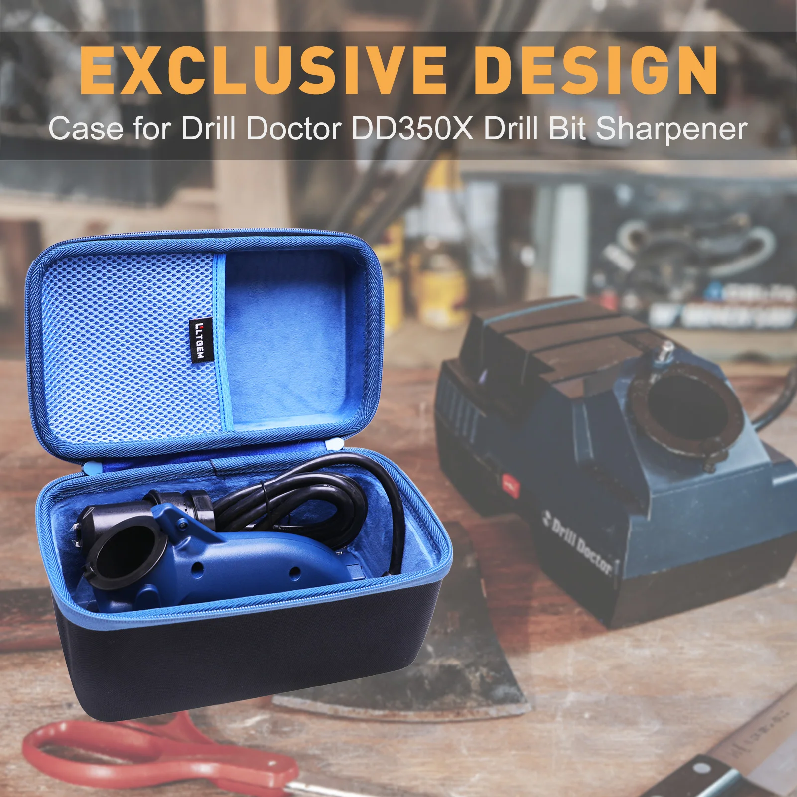 LTGEM EVA Hard Storage Case for Drill Doctor DD350X Drill Bit Sharpener - Protective Carrying Bag