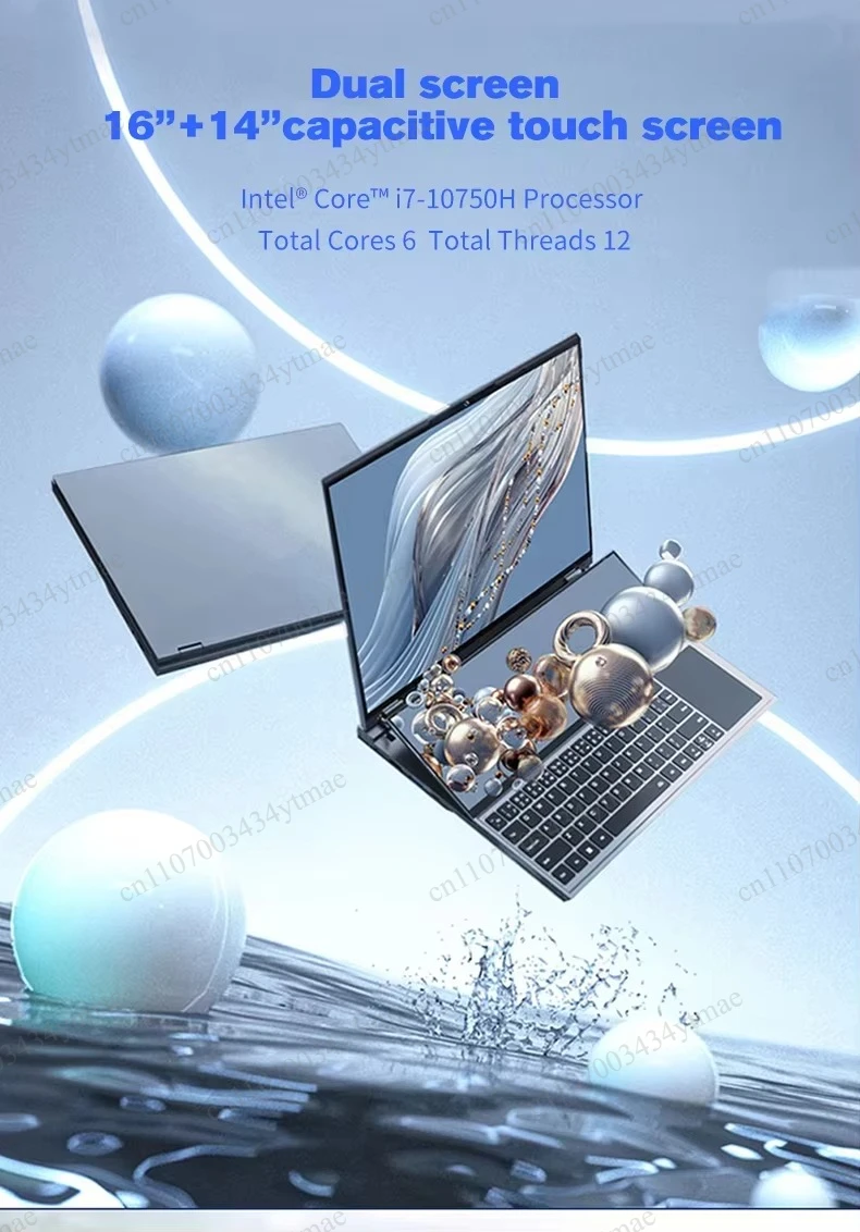 Dual Screen Laptop 20mm Thickness English Keyboard Integrated Graphics Business Notebook