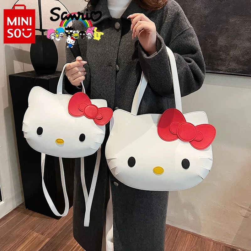 حقيبة يد نسائية جديدة من Hello Kitty حقيبة كتف نسائية ذات جودة عالية حقيبة كتف كرتونية ثلاثية الأبعاد ذات سعة كبيرة