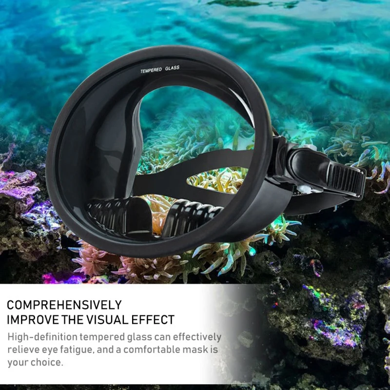 Diving Masks Snorkelling Mask Anti Leak 180° Full Face Snorkel Panoramic View Classic Round Dive Equipment