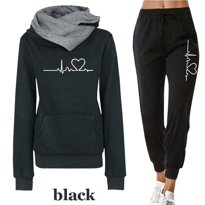 New Tracksuit for Women Clothes Two Piece Set Hoodie Sweatshirt Top and Pants Casual Ensemble Femme Suits