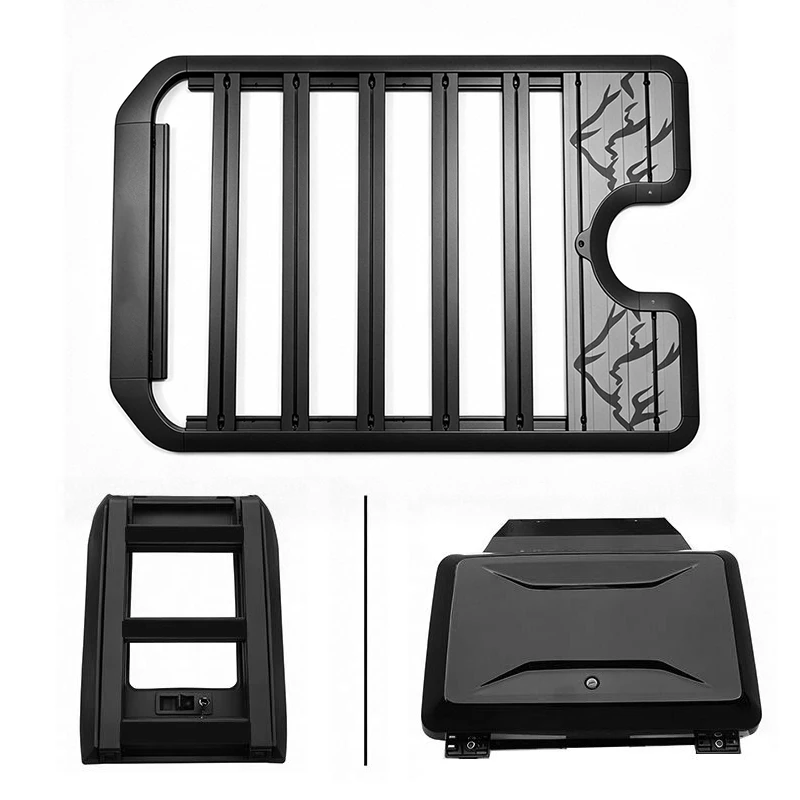 For Aluminum Alloy Car Roof Cargo Luggage Rack Baskets Side Ladder Side Box for SUZUKI JIMNY 5 Door 3 Door JB64/JB74 2019-2026
