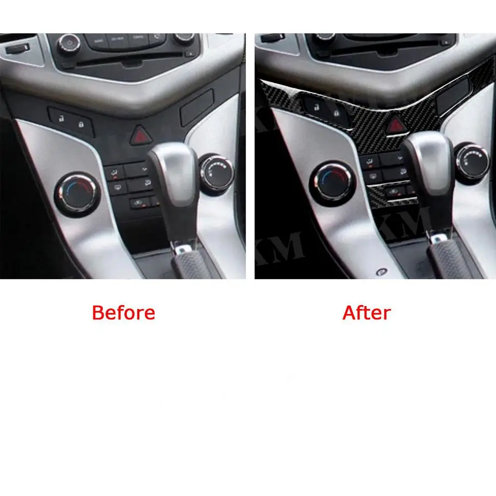 Carbon Fiber Interior Trim Air Conditioning Switch Control Button Cover Stickers For Chevrolet Cruze 2009-2015 Car Decoration