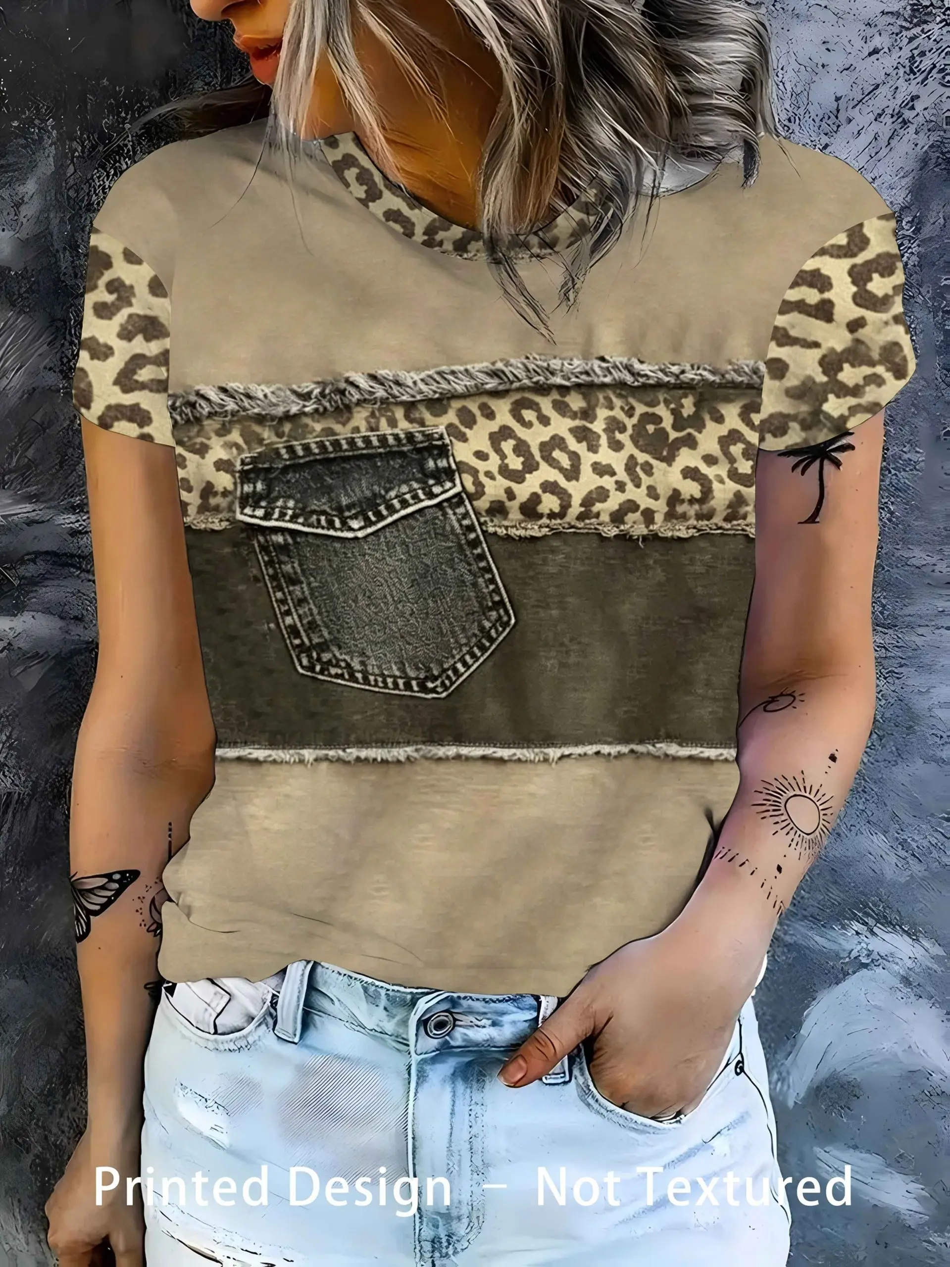 Summer Leopard T-Shirts 3D Print Fashion Women's Short Sleeve Round Neck T Shirt Harajuku Y2K Casual Tees Top Female Clothing