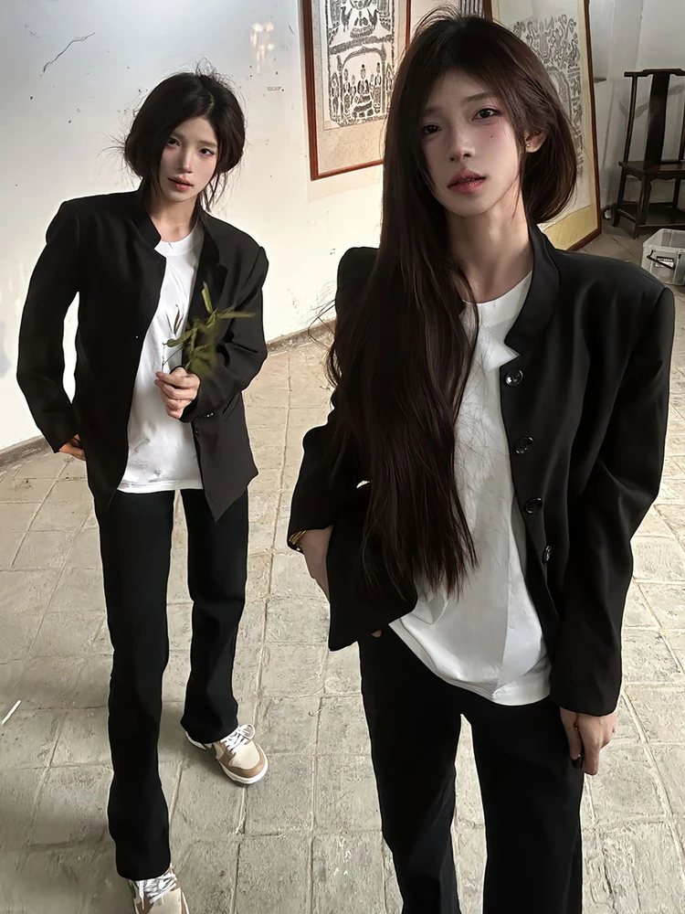 Bla oulder Pad Suit Jaet ex High School Sle الاتجاه الوطني الصيني الجديد الوقوف طوق Zhongan البدلة ملابس خارجية #2