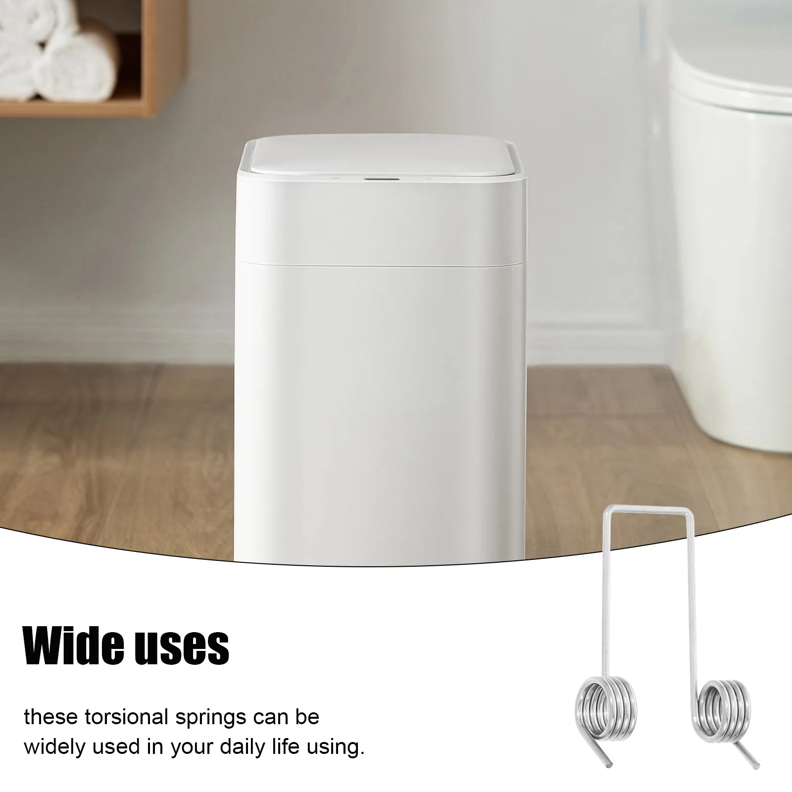 6 Pcs Household Press Switch Trash Can Stainless Steel Garbage Adjustable Spring