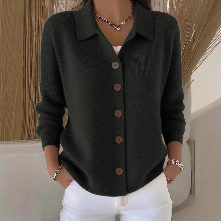 Effen kleur knop gebreide trui met capuchon vest jas voor herfst winter nieuwe casual modieuze dameskleding trekt femmes