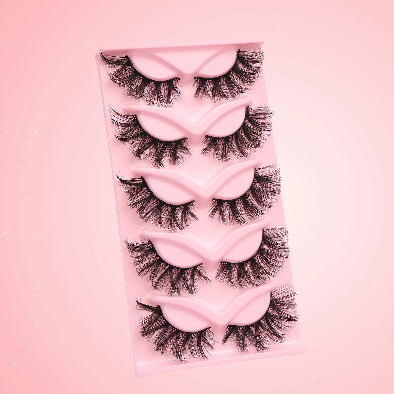 

5 Pairs of Makeup False Eyelashes Woman Thick Curly Simulated Eyelashes for Festival Party Wedding Dating