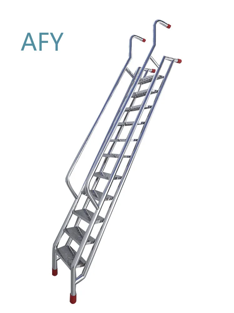 for Household Outdoor 304 Stainless Steel Ladder Thickened Anti-Slip Step Stainless Steel Handrail Industrial Straight Ladder