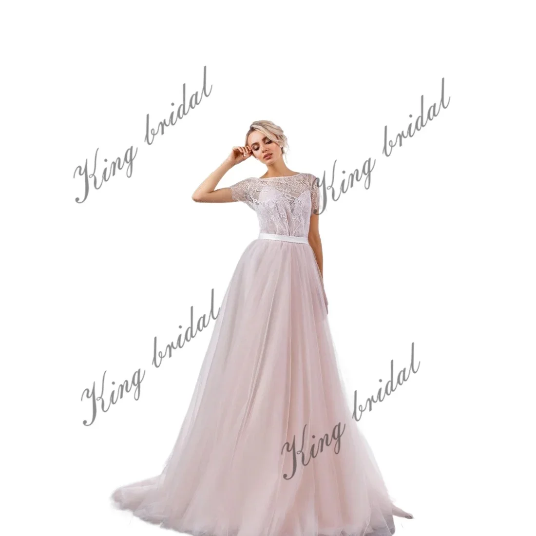 Lace Tulle Wedding Dress Beaded Sweetheart Bridal Gown Custom Backless Bridal Dress Custom A Line Bridesmaid Boho Bridal Dress