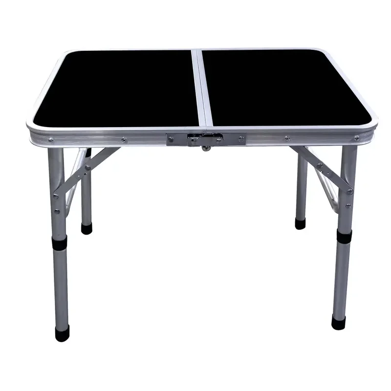 Portable Adjustable Height Folding Camping Table Lightweight Aluminum Simple Design Rectangle Outdoor