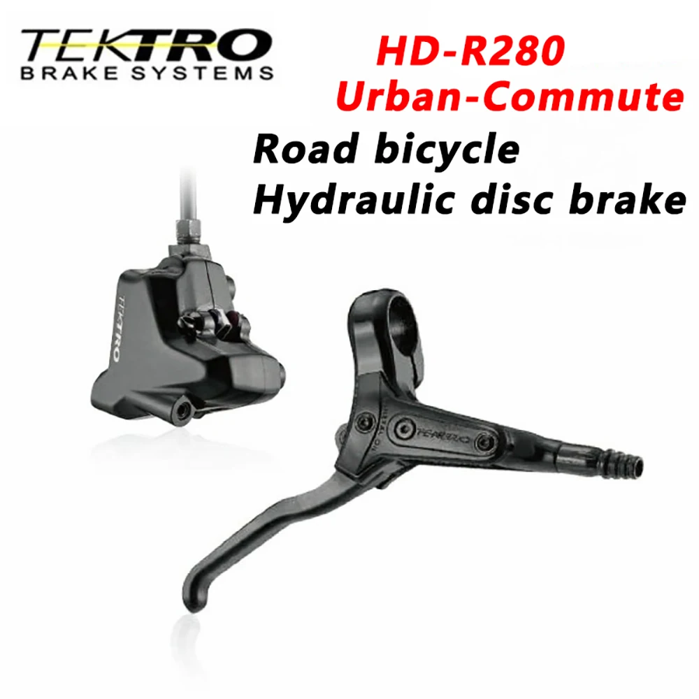 TEKTRO HD-R280 Road Bike Disc Brake, Bicycle FLAT MOUNT Hydraulic Disc Brake Calipers,Urban-Commute Double Piston Oil Pressure