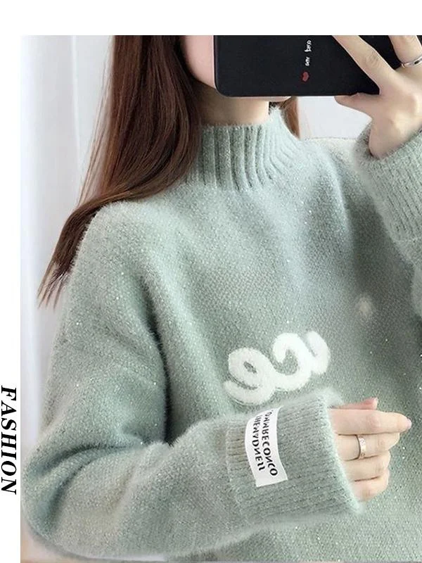 

Вязаный свитер Thiened, женская внутренняя одежда, осенне-зимняя база для девочек-подростков, школьников младших классов средней школы, для больших детей...