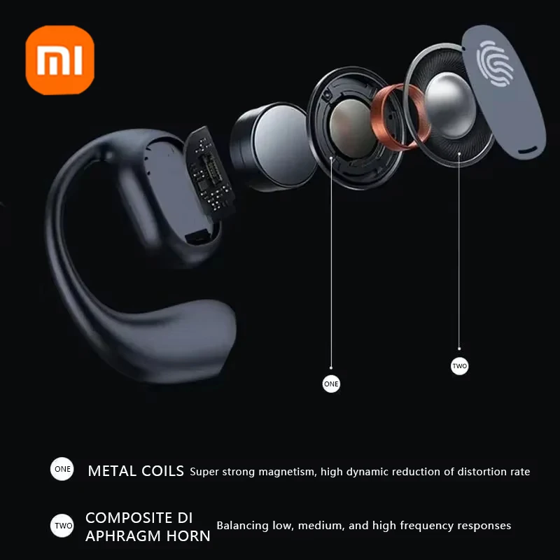 Xiaomi HiFi 9D Stereo Bluetooth 5.3 Bone Conduction Earphones Wireless Sports Earbuds Waterproof Touch Control Noise Reduction