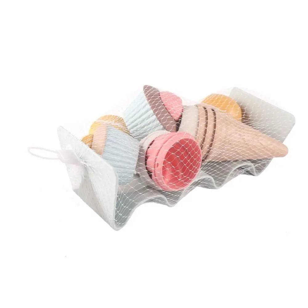 Summer Wheat Straw Ice Cream Model Toy Pretend Play Sand Making Simulation Ice Cream Kitchen Toy Cake Gourmet Beach Toys