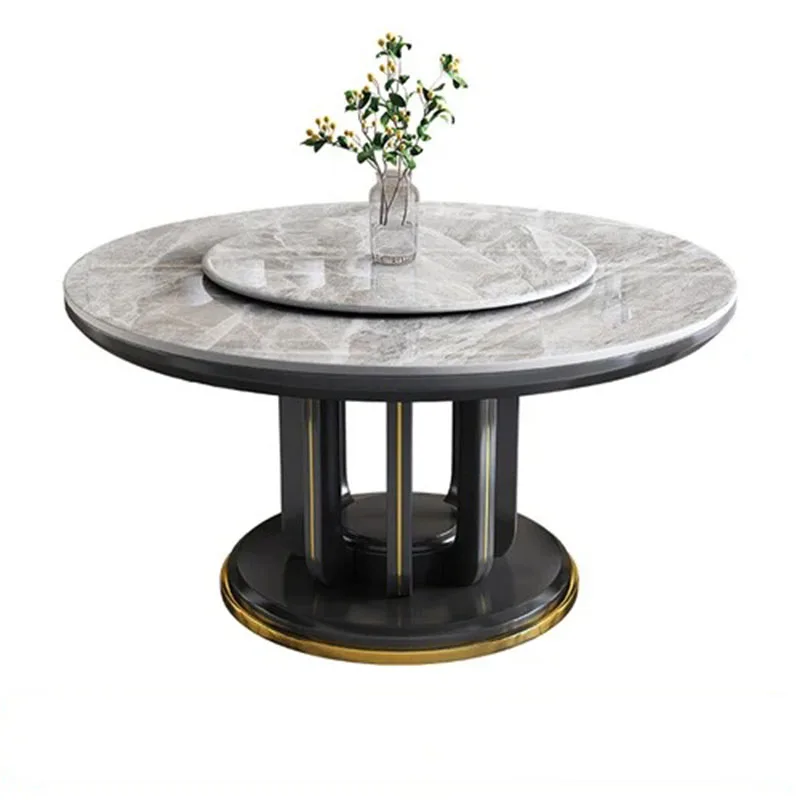 Minimalist Modern Dining Table 8 Seater Turntable Table Round Modern Design Organizer Villa Mesa De Comedor Unique Furniture