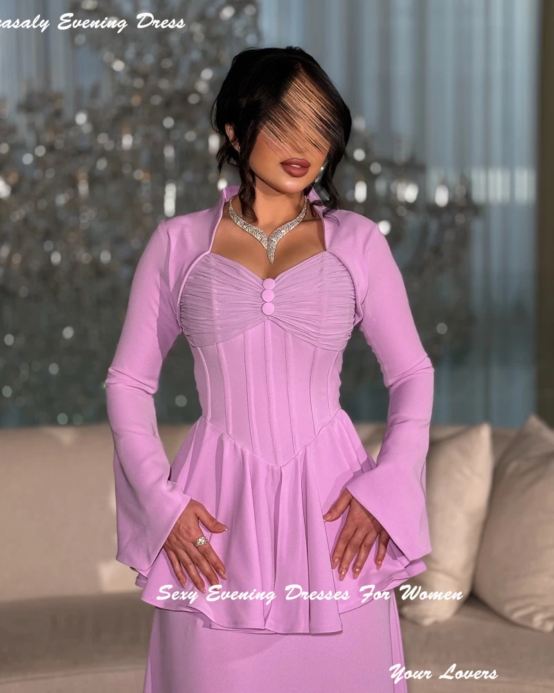 فساتين سهرة مخصصة بكشكشة أرجوانية للنساء المثيرات على شكل حرف a رداء حفلات الكوكتيل للمناسبات الرسمية مشد للحفلات الراقصة 2025