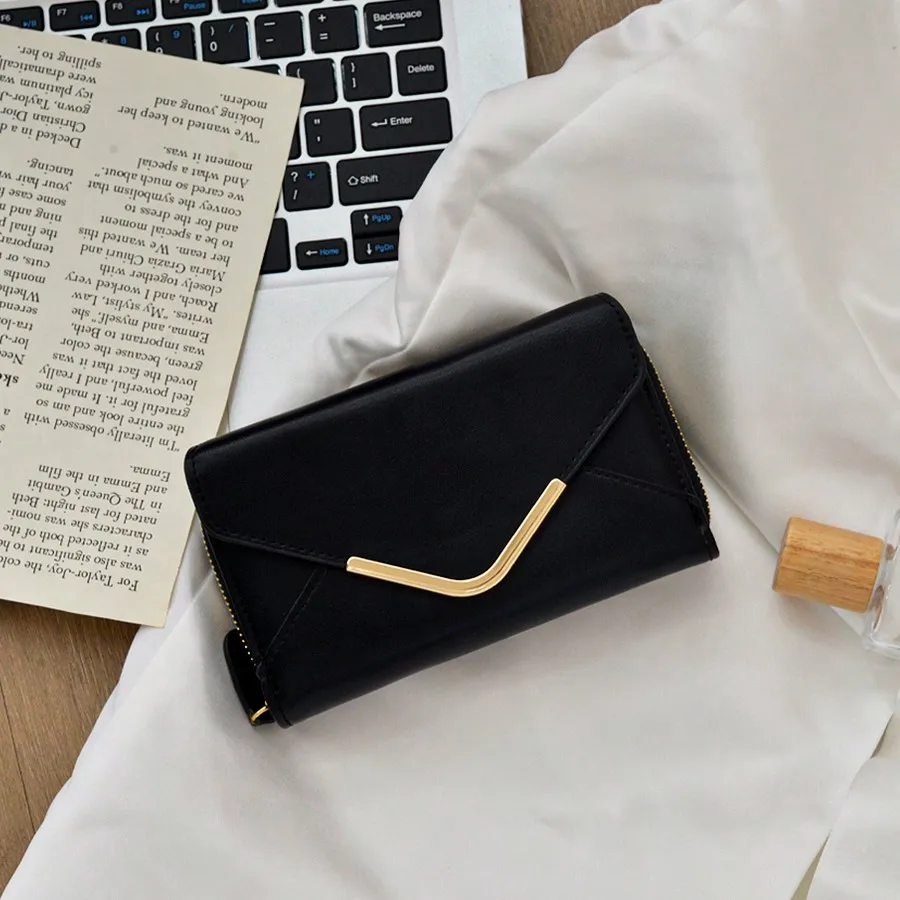 

New Elegant Envelope Zipper Long Wallet Minimalist Multi-Card Slots PU Coin Birthday Christmas Gifts Gift Thanksgiving For Women