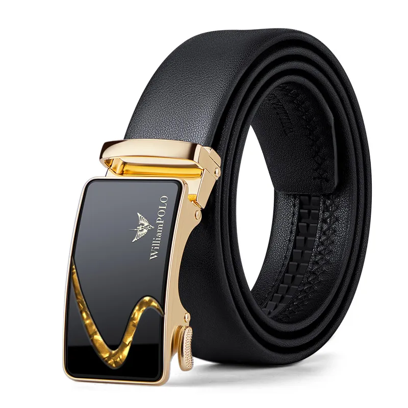 Men's fashionable and versatile belt, high-end leather automatic buckle belt, personalized belt