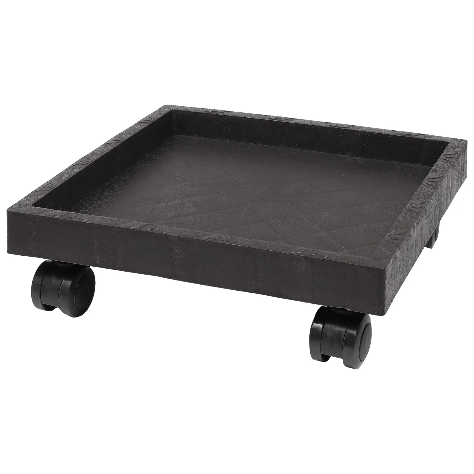 Square Flower Pot Tray Stand Thick Plastic Plant Trolley Easy Moving Plant Cart Indoor Outdoor Patio Garden Planter Holder