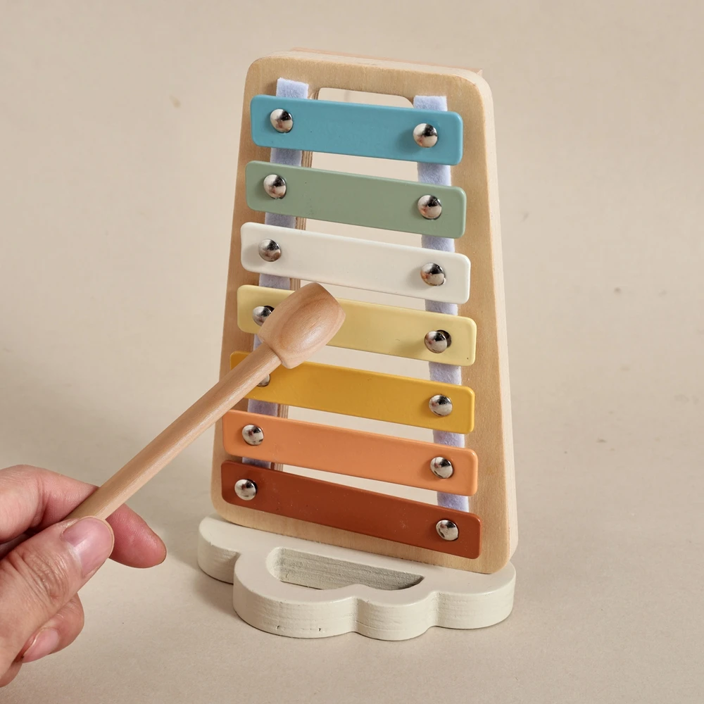 ألعاب إثراء الموسيقى المبكرة للرضع تصميم على شكل سحابة كرتونية ألعاب أطفال مستوحاة من مونتيسوري لعبة إكسيليفون خشبية
