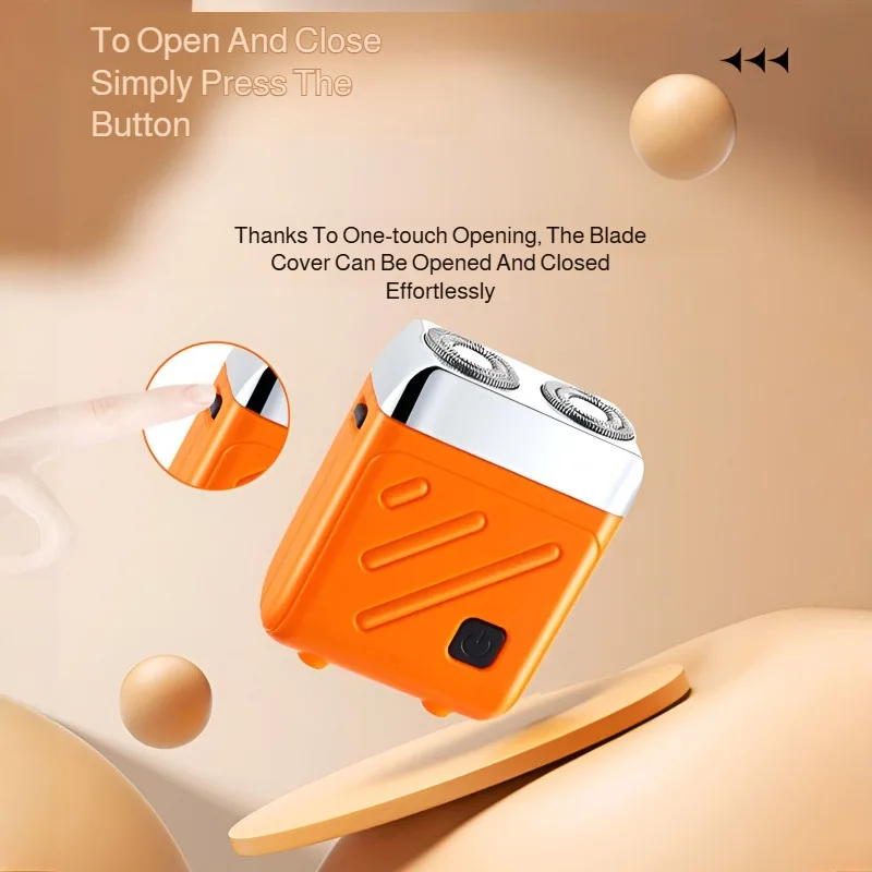 Floating Mini Double Head Electric Shaver, Portable TYPE-C Charging Razor with Washable Head, Rechargeable Compact Shaving Tool