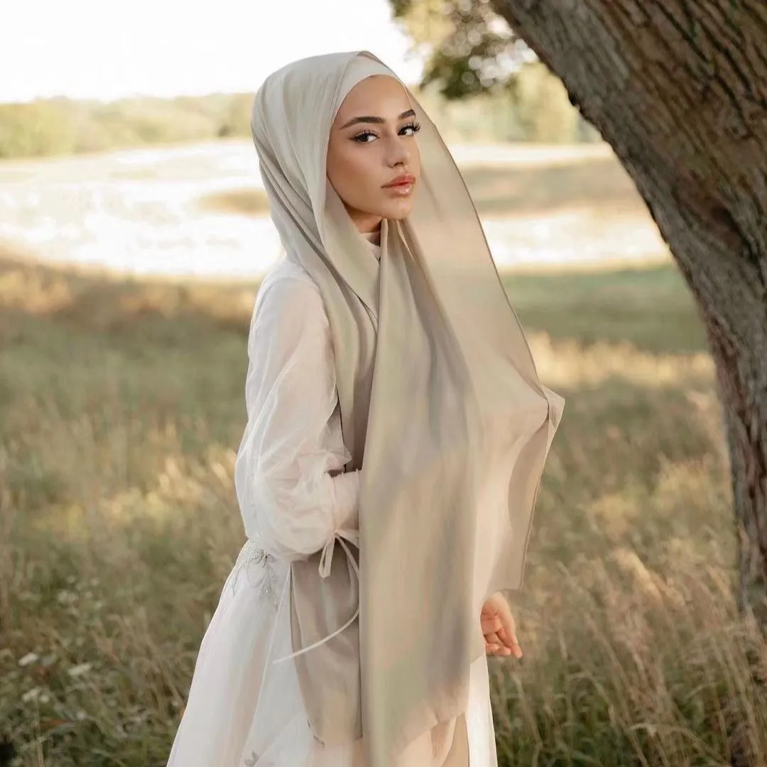 بلون اللؤلؤ وشاح شيفون المرأة شال طويل التفاف ماليزيا رائجة البيع أنيقة الصلبة لهجة شير تنفس خفيفة الوزن #2