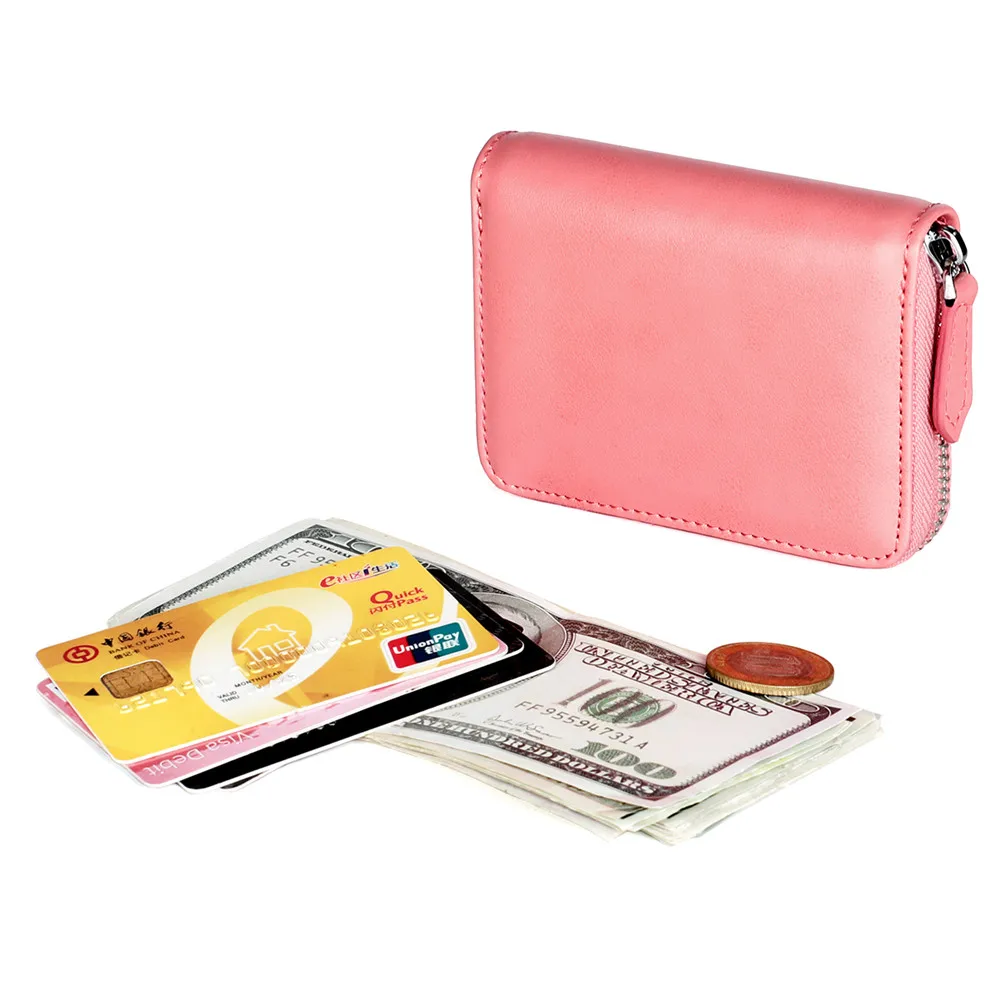 Genuine Leather Women Coin Purse Wallet Small Change Pocket RFID Blocking Card Holder Female Mini Wallet Lady Porte Monnaie mini