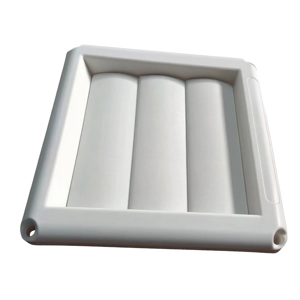 Square Louvered Vent with Integrated Self-Closing Action and Three Leaf Sealing System for Indoor Air Protection