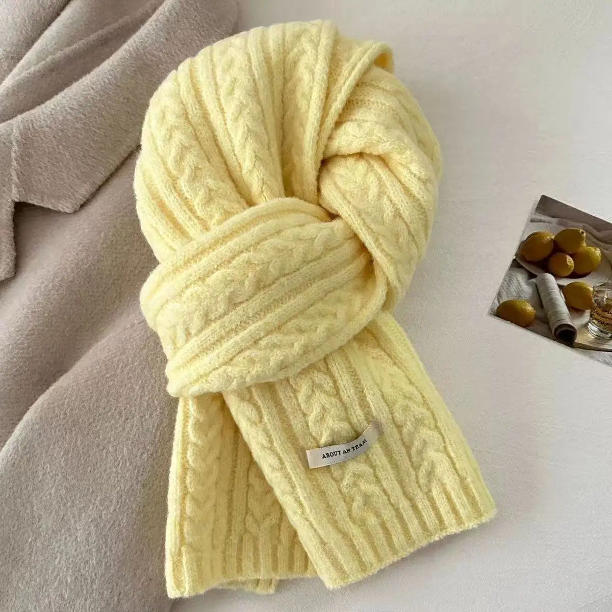 Winter Scarf Women Mens Thick Cable Knit Wrap Chunky Long Warm Scarf for Travel Office Warm Cashmere Scarves Neckercheif