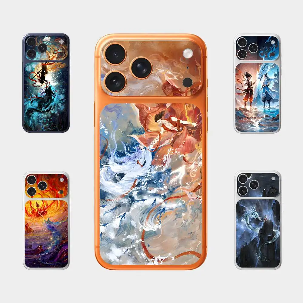 

Nezha Aobing Plain Decal Skin for iPhone17 Pro Max Back Film Cover Wrap Anti-scratch Durable Sticker